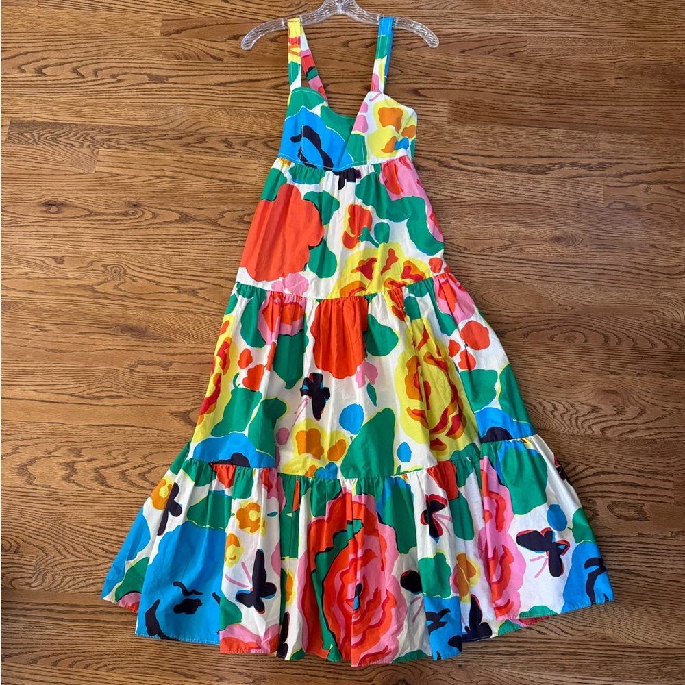 Jcrew tiered maxi dress Ratti Jardin floral print with pockets size 0